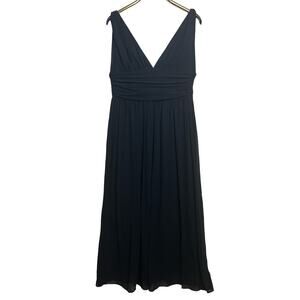 Ever Pretty Sz 12 Black Evening Gown Maxi Dress Sleeveless Rhinestone Accents